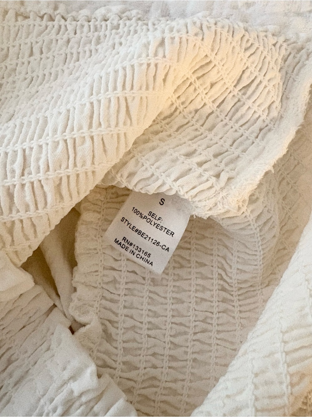 NWT Altar'd State Women's White Smocked Waist Blouse - Picture 4 of 8